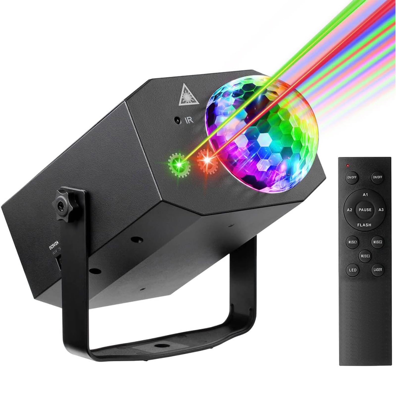 Amazon.co.jp: PAIFIEVDミラーボール 音声起動 赤、緑パターン投影